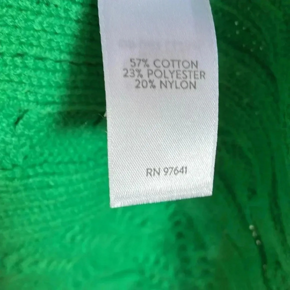 NWT J. Jill meadow green cable  knit cotton blend sweater - Picture 5 of 6